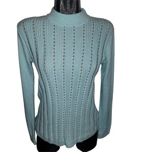 Gabby Isabella Blue Wool Blend Knit Sweater M